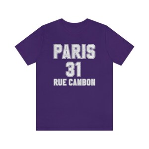 Maglietta Parigi, Parigi 31 Rue Cambon, Maglietta Torre Eiffel, Maglietta Abbigliamento da viaggio, Maglietta Parigi da donna, Magliette Parigi, Skyline di Parigi immagine 9