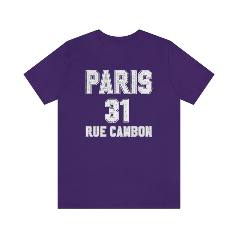Maglietta Parigi, Parigi 31 Rue Cambon, Maglietta Torre Eiffel, Maglietta Abbigliamento da viaggio, Maglietta Parigi da donna, Magliette Parigi, Skyline di Parigi immagine 9