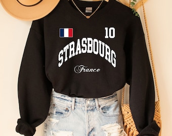 Felpa di Strasburgo, vacanze a Strasburgo, maglia di Strasburgo, abbigliamento di Strasburgo, souvenir di Strasburgo, maglia della Francia, maglia da calcio
