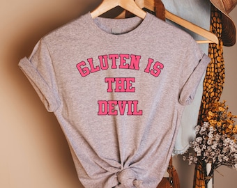 Gluten is the devil Tee, Gluten Free, Gluten Free T Shirt, Funny Gluten Shirt, Gluten Free Shirt, Gluten Free TShirt, Gluten Shirt, Gluten