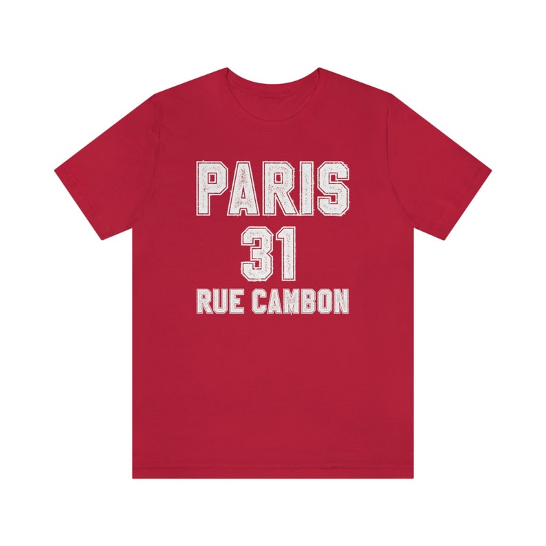 Maglietta Parigi, Parigi 31 Rue Cambon, Maglietta Torre Eiffel, Maglietta Abbigliamento da viaggio, Maglietta Parigi da donna, Magliette Parigi, Skyline di Parigi immagine 8