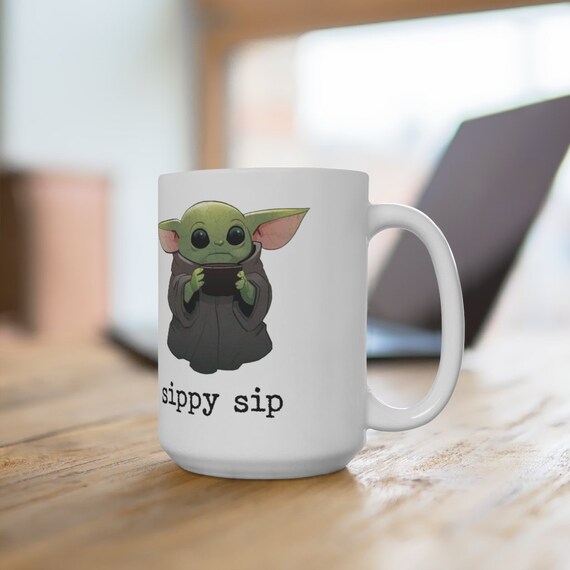 Baby Yoda Coffee Mug, Sippy Sip Mug, Baby Yoda Gift, Star Wars