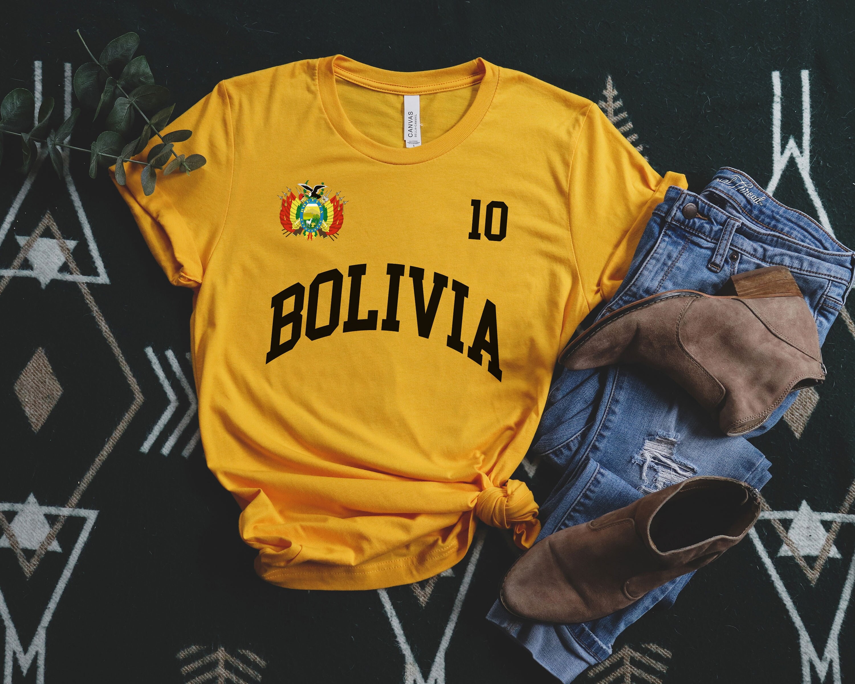 T-shirt Bolivie Drapeau Et Armoiries - Homme, Coton, Taille Standard - Neuf Avec étiquettes