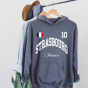 Sudadera de Estrasburgo, vacaciones en Estrasburgo, camiseta de Estrasburgo, ropa de Estrasburgo, recuerdo de Estrasburgo, camiseta de Francia, camiseta de fútbol