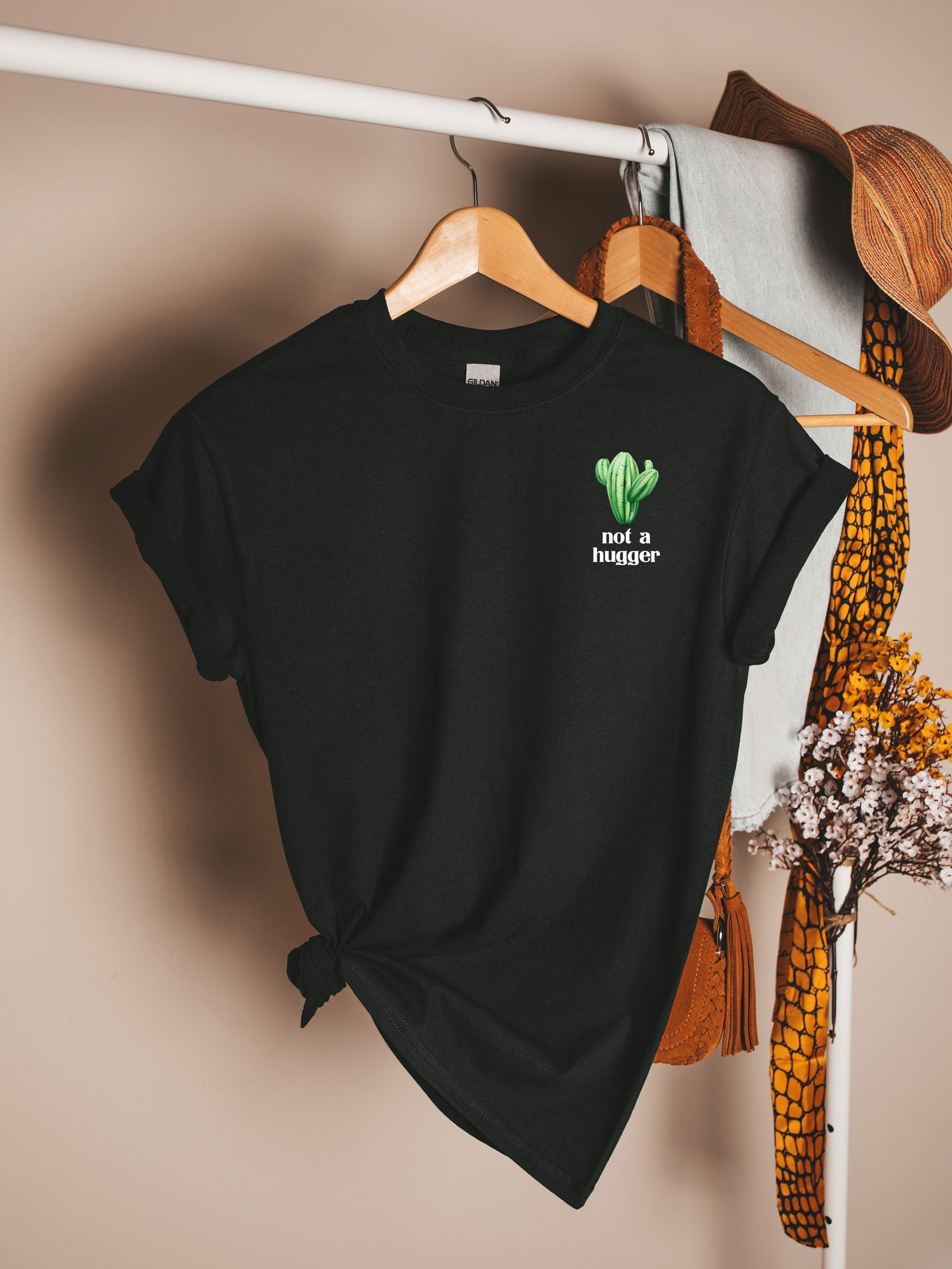 Not a Hugger Cactus Short Sleeve Tee, Plant T-Shirts