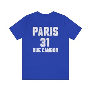 Maglietta Parigi, Parigi 31 Rue Cambon, Maglietta Torre Eiffel, Maglietta Abbigliamento da viaggio, Maglietta Parigi da donna, Magliette Parigi, Skyline di Parigi immagine 10