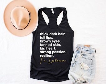 Latein Racerback Tank, Latein Tank-Top, Latein Shirt, Spanische Hemden, Latein Shirt, Mexikanisches Hemd, Geschenk für Latein, Lateinische Hemden,