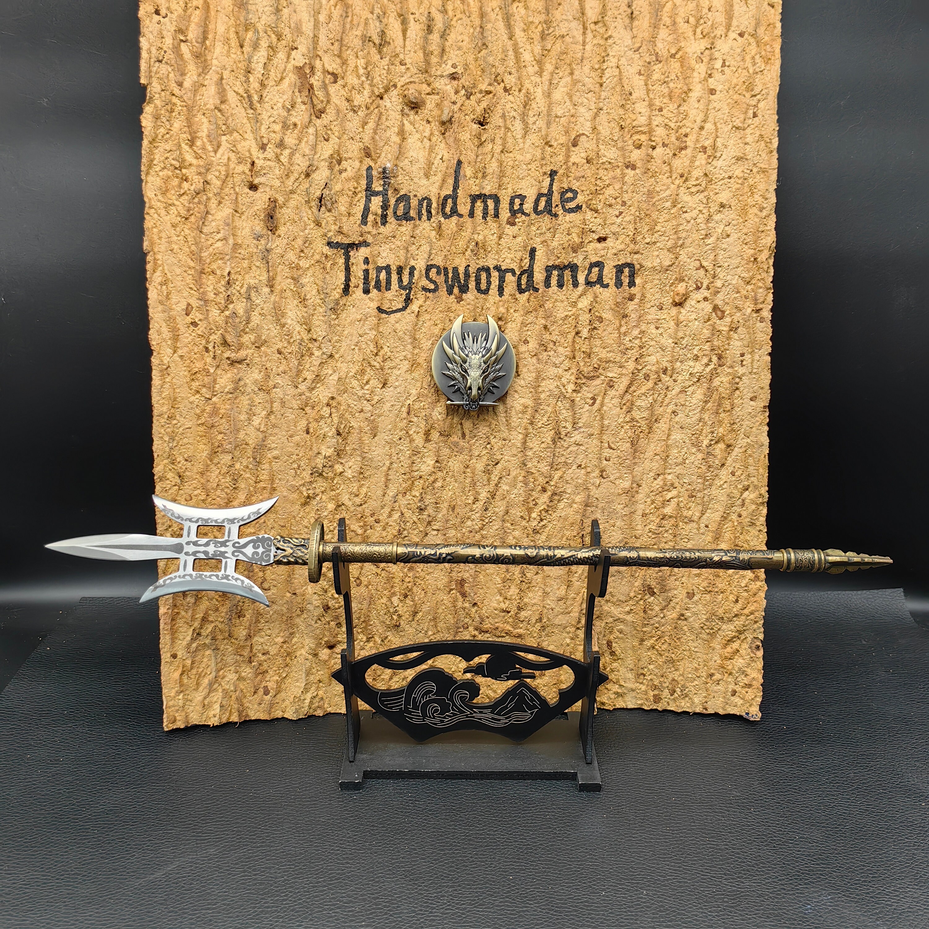 手鍛造真鍮柄槍ミニチュア趙雲槍呂布槍古代長柄武器騎兵槍小型レプリカ