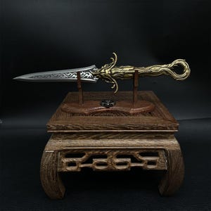 Espada de dragón de latón forjado a mano, espada de dragón antiguo de cobre de alta gama, hoja de acero, abrecartas genial, cuchillo de desempaquetado, regalo para él