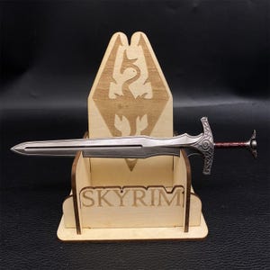 Skyrim Steel Sword Viking Style 1:6 Steel Sword Metal Miniature Skyrim Skyforge Steel Sword Fan Art Classical Game Sword One-Sixth Scale