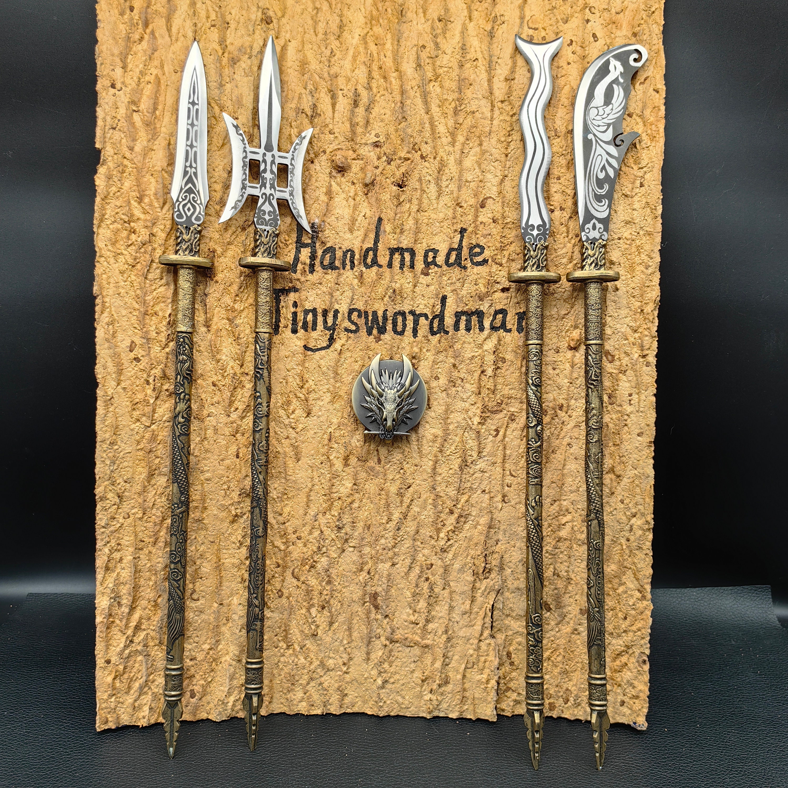 手鍛造真鍮柄槍ミニチュア趙雲槍呂布槍古代長柄武器騎兵槍小型レプリカ