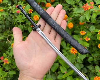Hand-Forged Miniature Samurai Katana: Stainless Steel Ninja Sword (9.5")