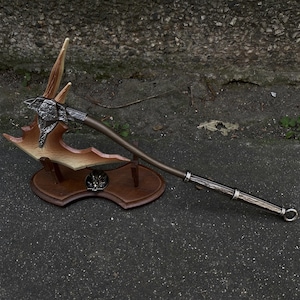 Skyrim Two Hand Dragon Bone Giant Axe One-sixth Metal Miniature Handmade Elder Scroll Dragonborn Warrior Battle Axe For Desk Display
