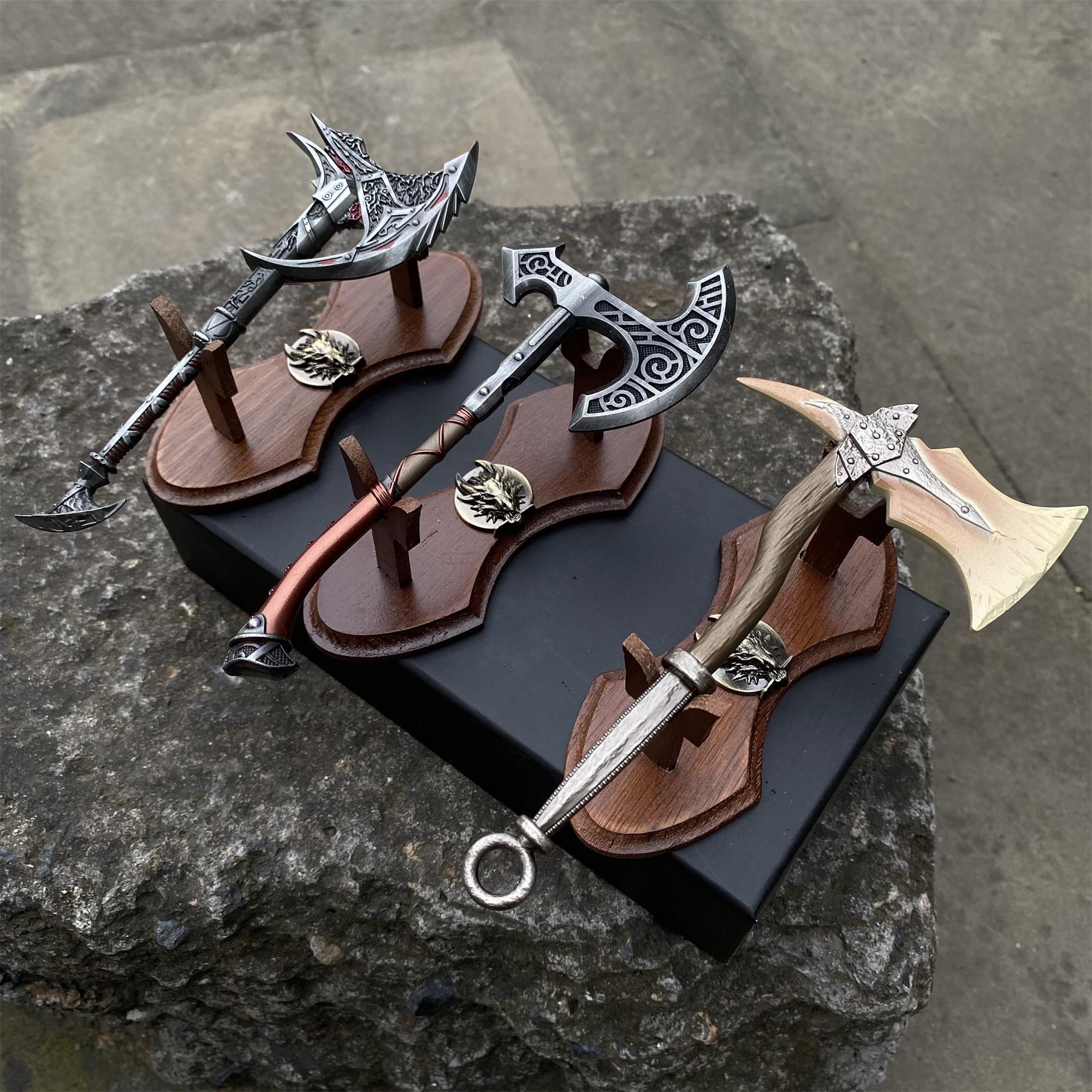 Skyrim Axe Miniature Set: Daedric, Steel, Dragonbone - 1/6 Scale