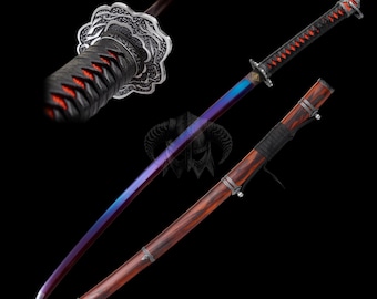 Sekiro Red Mortal Blade Gracious Gift of Tears Handmade Game Katana Manganese Steel Blade Version