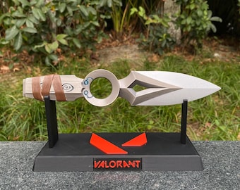 Handmade Valorant Jett Kunai Life Size Metal Jett Knife Jett Main Blade Storm Leather Wrapped Handle Kunai Luminous Version Cosplay Prop