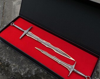 Skyrim Dragonbone Sword Set: Miniature 1/6 Scale Replica with Gift Box