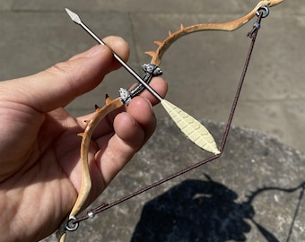 Skyrim Dragon Bone Bow Miniature: 1/6 Scale Metal Replica