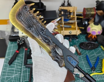 Handmade Monster Hunter Giant Jawblade Great Sword Dragon Bone Forged Massive Sword Metal Replica Game Prop 30CM/11.8"