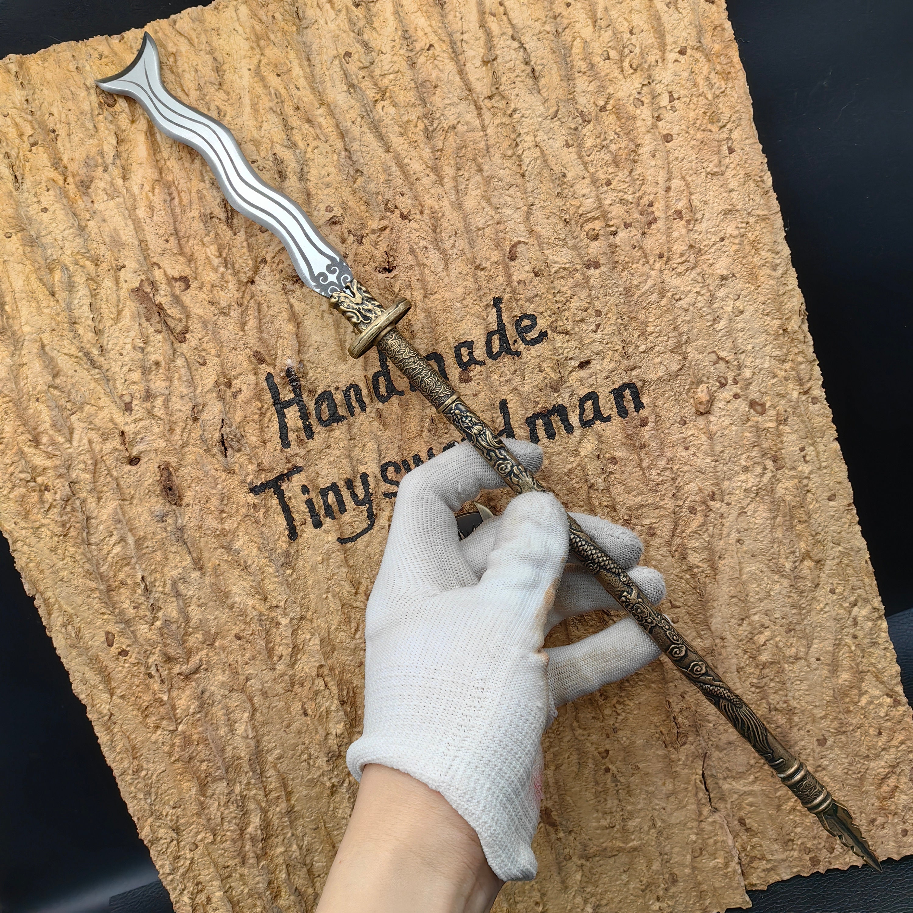 手鍛造真鍮柄槍ミニチュア趙雲槍呂布槍古代長柄武器騎兵槍小型レプリカ