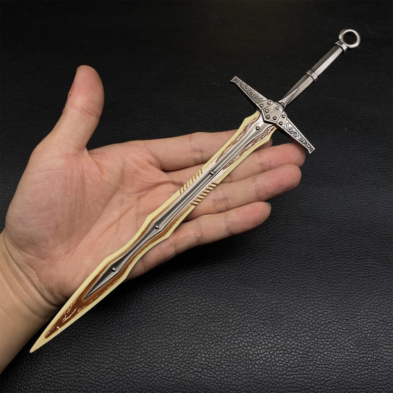 Skyrim Fan Made 1:6 Dragonbone Greatsword Metal Dragonborn Claymore Two Hand Warrior Dragon Bone Sword For Display Greatsword Only