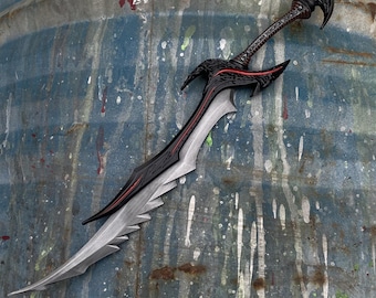 Handmade Skyrim Daedric Sword 30CM/11.8" Craft: Gamer Desk Decor Prop
