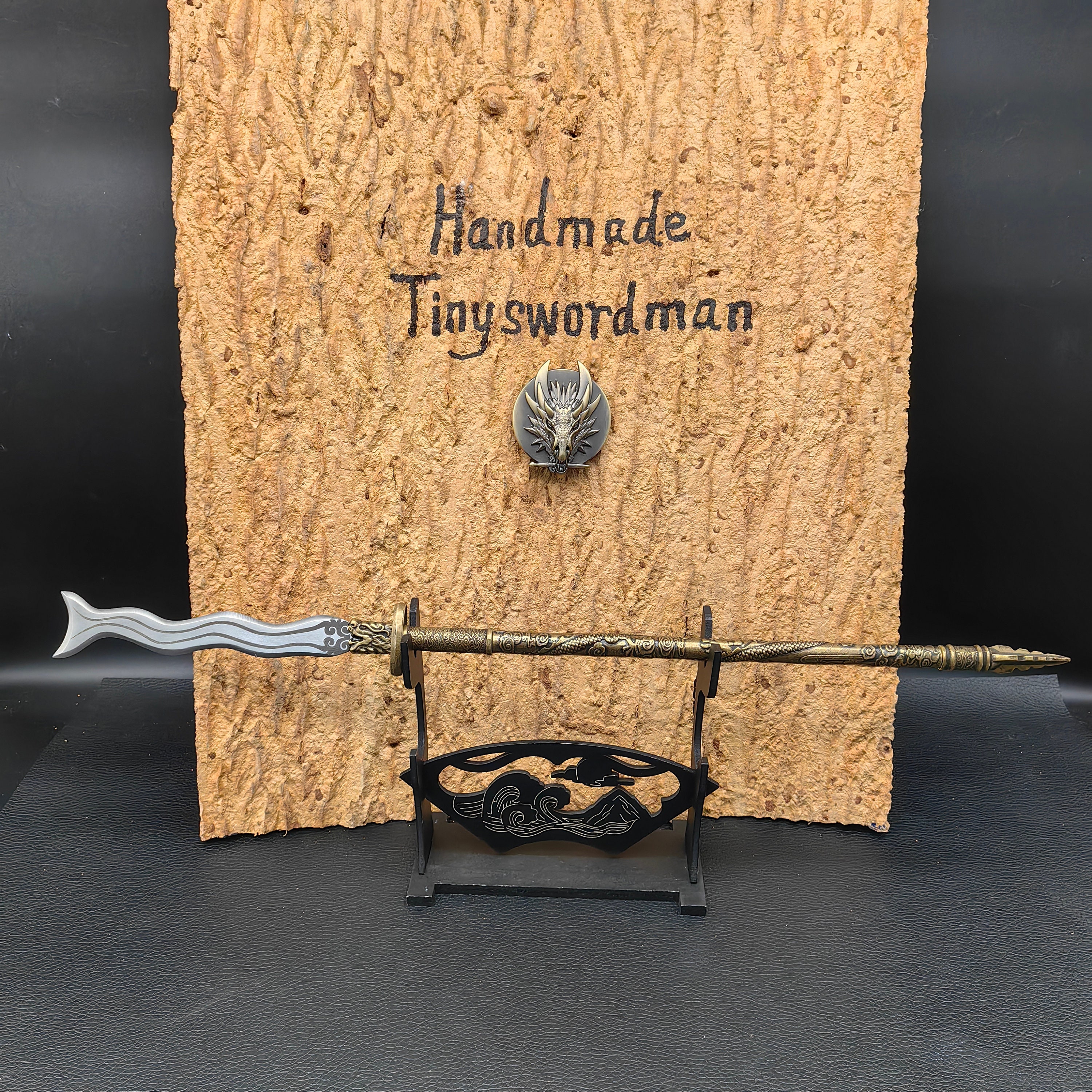 手鍛造真鍮柄槍ミニチュア趙雲槍呂布槍古代長柄武器騎兵槍小型レプリカ