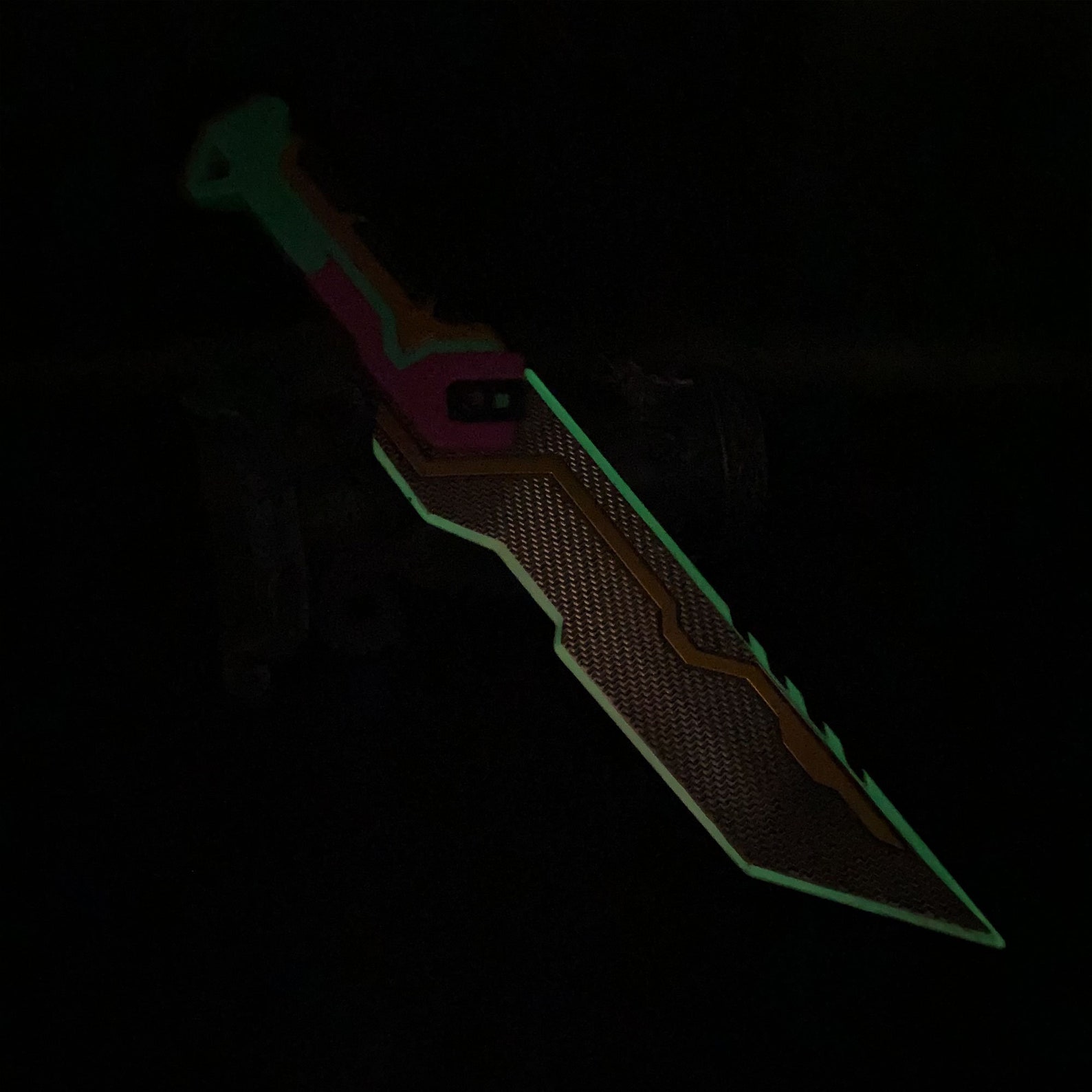 Luminous Glitchpop Knife Full Scale Handmade Metal Glitchpop Etsy