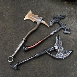 Classical Game Axe Collection Handmade 1/6 Skyrim Daedric Axe Dragon Bone Axe Steel Axe Miniature Fantastic Desk Decoration Fan Art