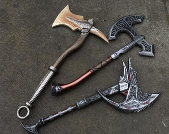 Skyrim Axe Miniature Set: Daedric, Steel, Dragonbone - 1/6 Scale Fan Art