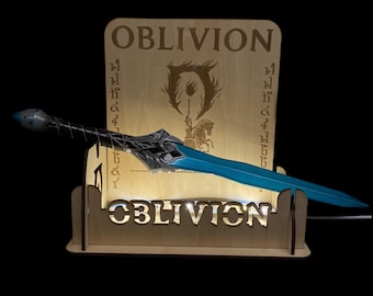 Oblivion Chillrend Schwert Replika: Metall Schreibtisch Dekoration - 30 cm