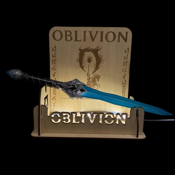 Oblivion Chillrend Sword Replica: Metal Desk Decoration - 30cm/11.8"