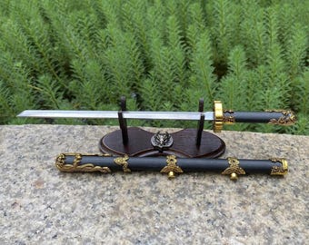 Hand-Forged Mini Tang Sword Small Chinese Ancient Sword Craft For Collection
