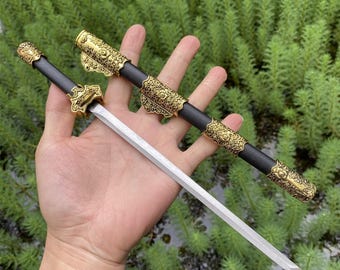 Hand-Forged Ancient Tang Sword Mini Scale Craft Tiny Chinese Sword For Collection