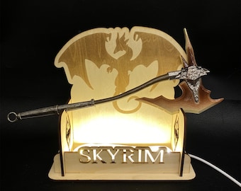 Dragonbone Battle Axe Miniature: Skyrim Elder Scrolls Replica