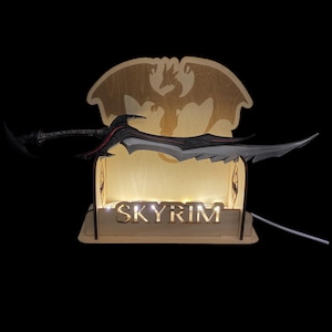 Handmade Skyrim Daedric Sword 30CM/11.8&quot; Craft: Gamer Desk Decor Prop