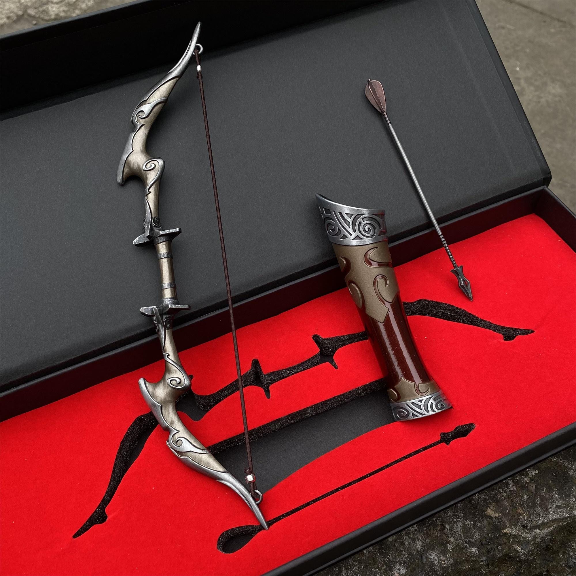 スカイリム ナイチンゲール弓 ミニチュア：1/6スケール メタルレプリカ