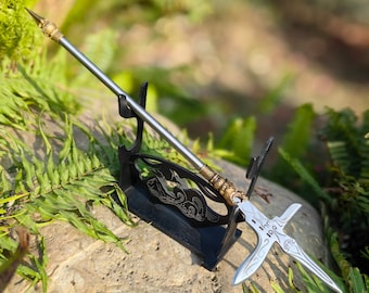 Hand-Forged Steel Miniature Dagger-Axe: Medieval Knight Halberd