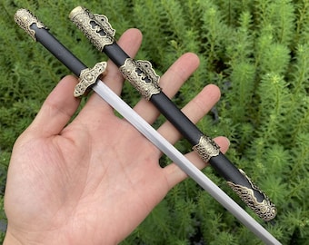 Hand-Forged Qing Dynasty Sword Miniature Chinese Ancient Sword Craft For Collection