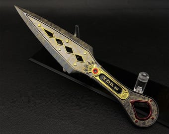 Handmade Metal Wraith Kunai Recolor Apex Wraith Heirloom New Skin: The Last Hope Metal Replica Prop - 10.2"
