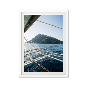 Stampa fotografica artistica di barche - Decorazione da parete per la casa, viaggi, spiaggia, oceano, costa delle Filippine