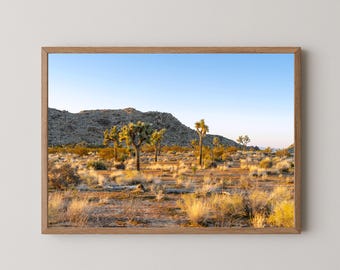 Joshua Tree Desert Print, California Landscape Photography, Minimalist Desert Wall Art, Sunset Nature Decor
