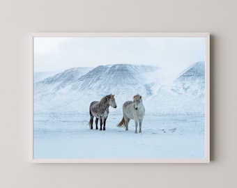 Icelandic Horse Print, Iceland Horse Photography, Horse Wall Art, Scandinavian Landscape Decor
