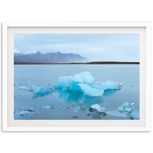 Stampa del ghiacciaio, Diamond Beach, Islanda, paesaggio nordico, decorazione da parete islandese