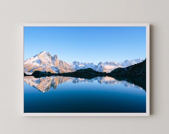 Chamonix Mountain Lake Print, Mont Blanc Fine Art Photography Wall Art