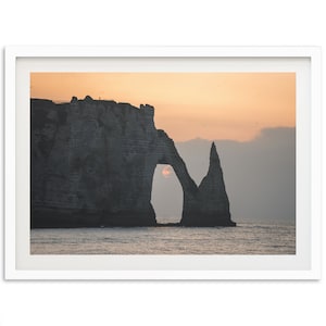 Fine Art Photography Print, Sunset in Etretat Normandie France, Wall Decor