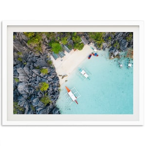 Stampa fotografica dell'isola di Coron, Filippine, decorazione murale di Palawan, paesaggio con acqua turchese