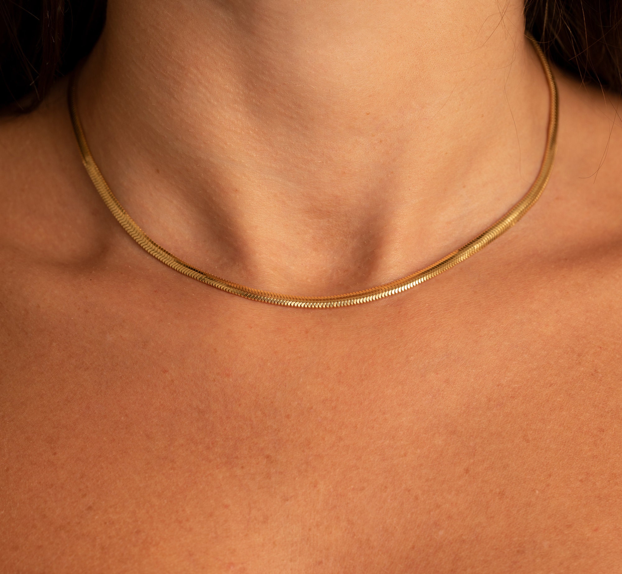 18K Yellow Gold Snake Chain Necklace | EBTH