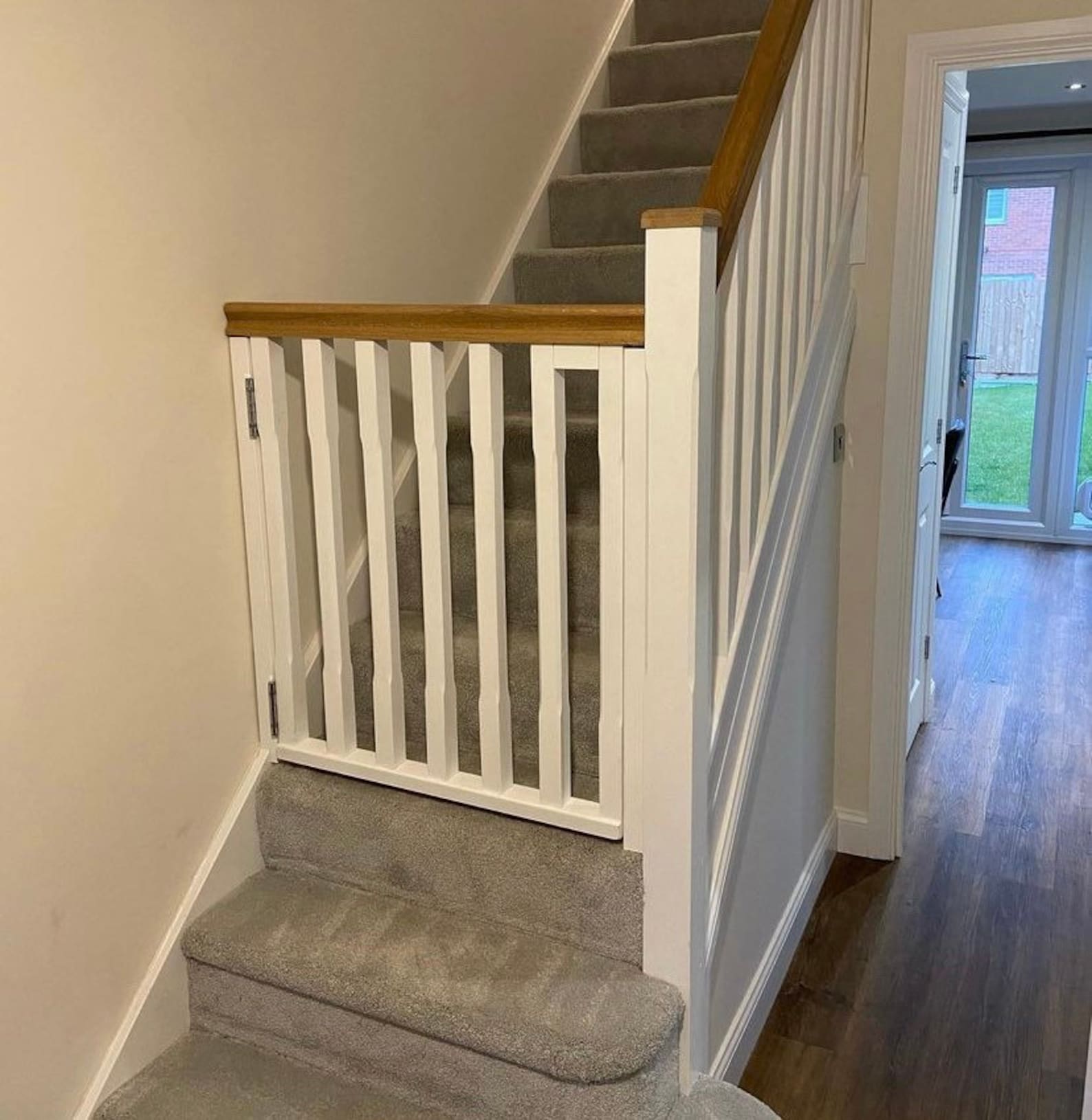 Bespoke crown oak stair gate Etsy