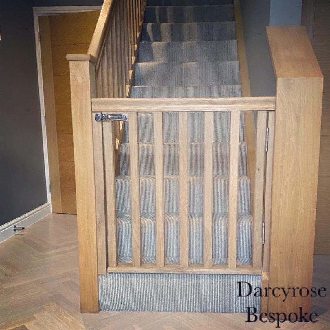 Solid Oak stair gate Etsy